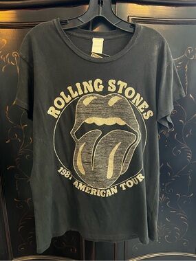 MADEWORN ROLLING STONES
'81 AMERICAN TOUR GLITTER CREW IN
COAL - Size Small NWT